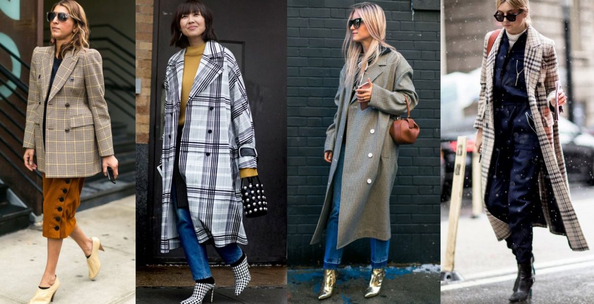 nyfw-2017-best-street-style-outfits-fashion-checkered-trench-midi-tweed-coat-trend